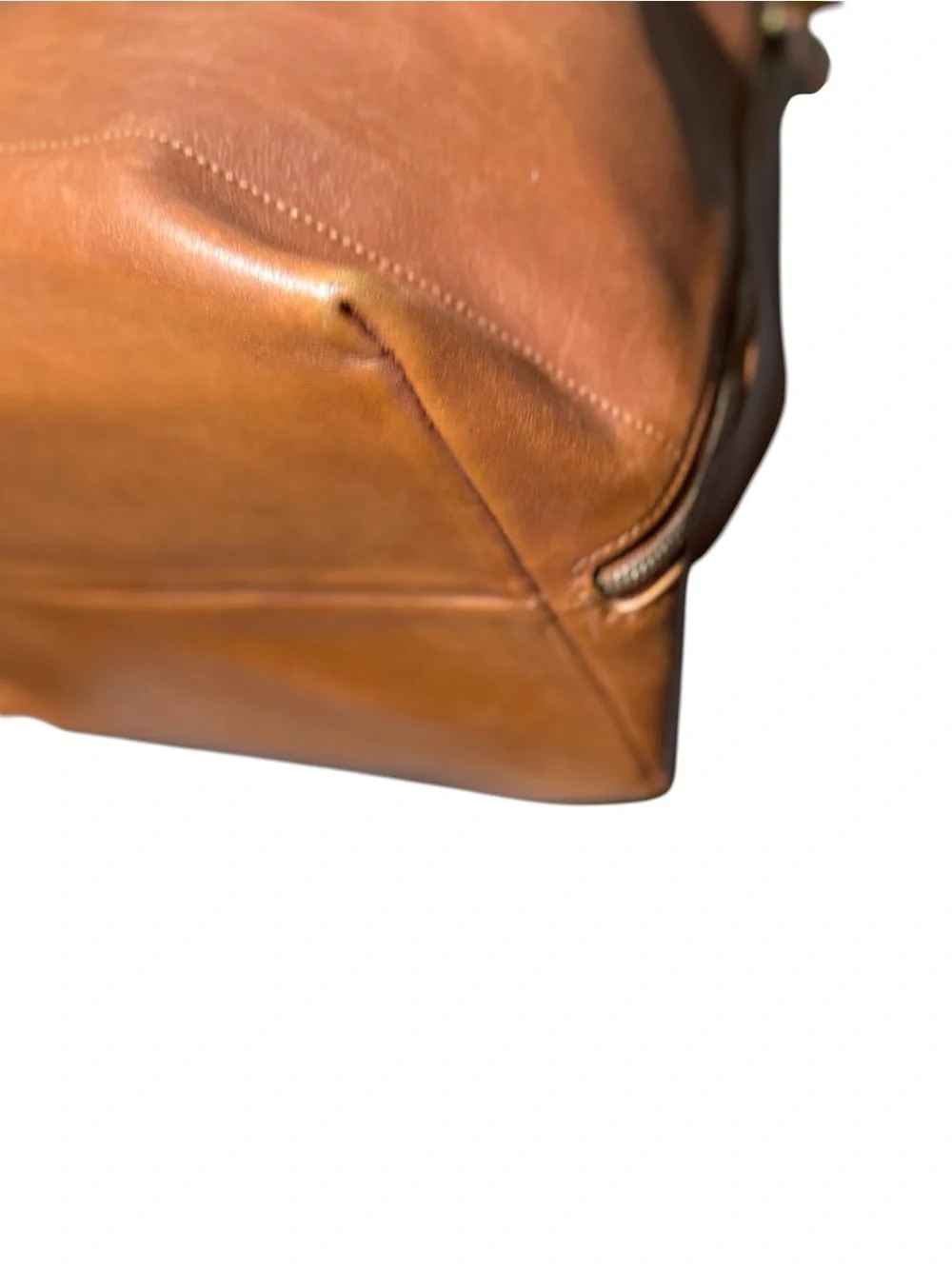 Salvatore Ferragamo Cognac Brown  Leather Drawstring Bucket Bag Auth